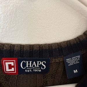 Chaps Brown Cable Knit Sweater, Size M